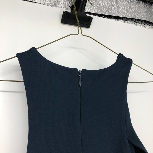 Jonathan Simkhai Navy Blue racerback structured Flared pleated  midi dress - Picture 9 of 14